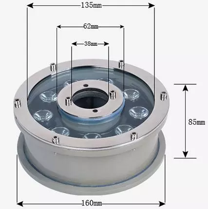 9W IP68 DMX control optional RGB LED Fountain light