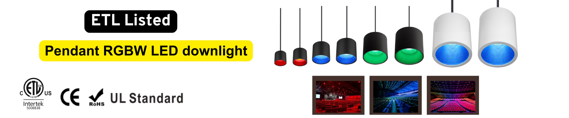 ETL Listed Pendant RGBW LED Downlight