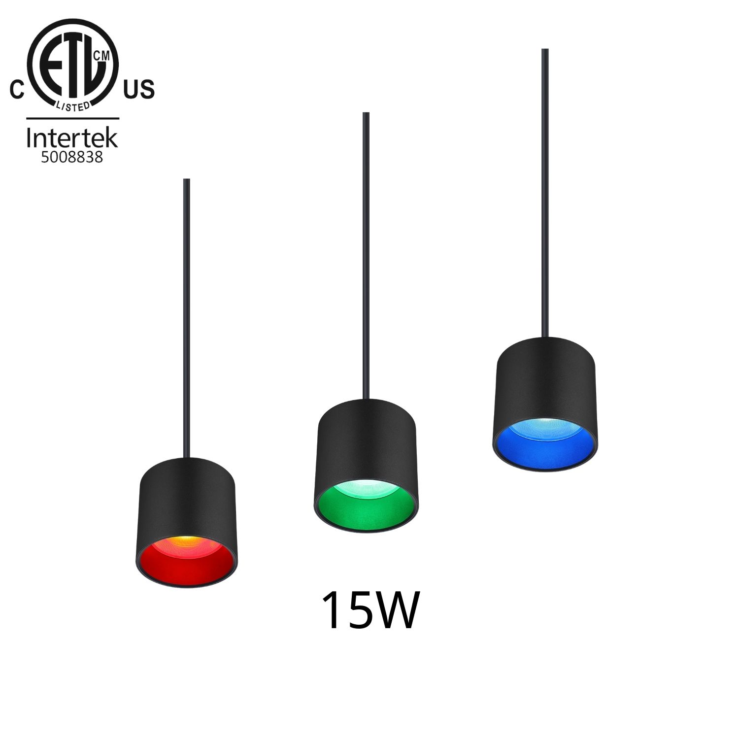 15W ETL Listed Pendant RGBW LED Downlight
