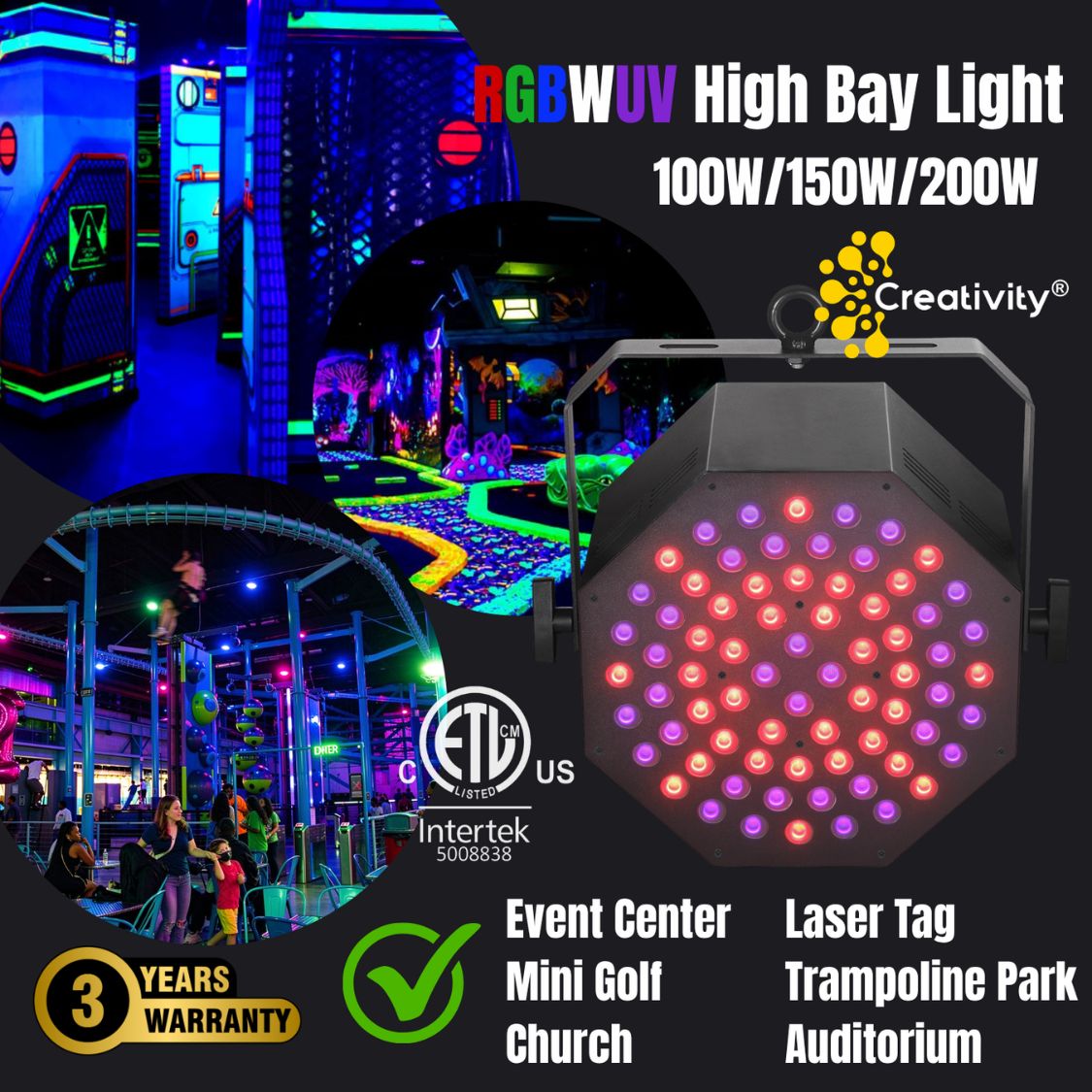 100W RGBWUV High Bay Light
